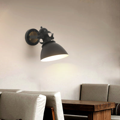 Zeitgenössische industrielle Eisen-Schalenförmige 1-Licht-Wandleuchte für das Wohnzimmer 