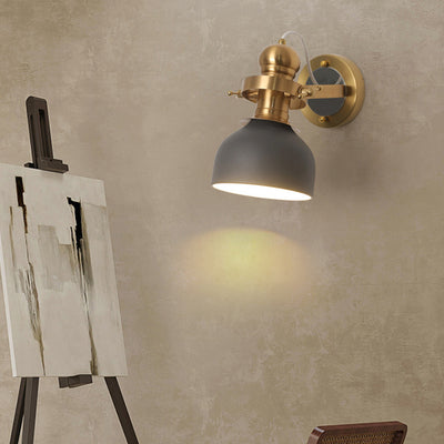 Zeitgenössische industrielle Eisen-Schalenförmige 1-Licht-Wandleuchte für das Wohnzimmer 