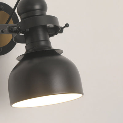 Zeitgenössische industrielle Eisen-Schalenförmige 1-Licht-Wandleuchte für das Wohnzimmer 