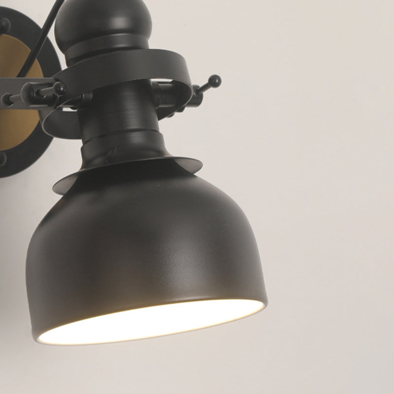 Zeitgenössische industrielle Eisen-Schalenförmige 1-Licht-Wandleuchte für das Wohnzimmer 