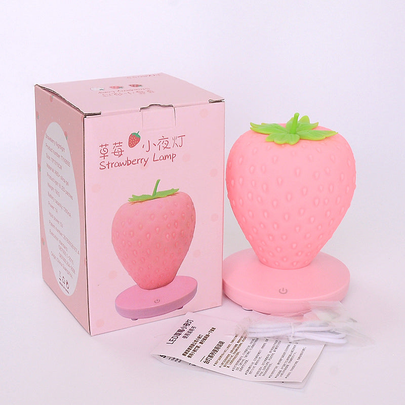 Contemporary Creative ABS &amp; Silicone Strawberry LED Table Lamp Night Light For Bedroom