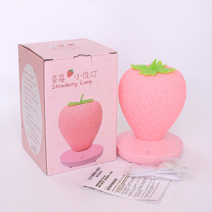 Contemporary Creative ABS &amp; Silicone Strawberry LED Table Lamp Night Light For Bedroom