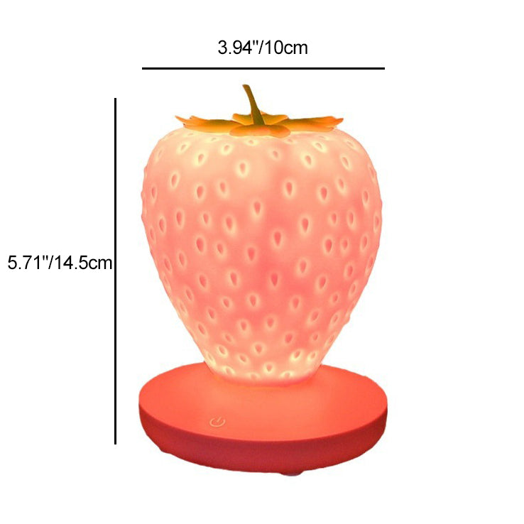 Contemporary Creative ABS &amp; Silicone Strawberry LED Table Lamp Night Light For Bedroom