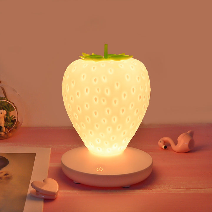 Contemporary Creative ABS &amp; Silicone Strawberry LED Table Lamp Night Light For Bedroom