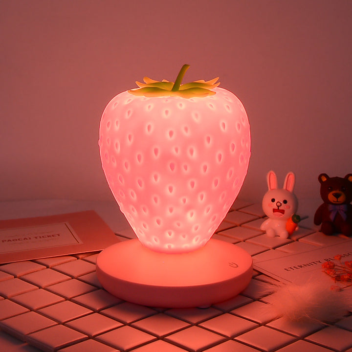 Contemporary Creative ABS &amp; Silicone Strawberry LED Table Lamp Night Light For Bedroom