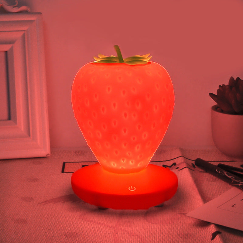 Contemporary Creative ABS &amp; Silicone Strawberry LED Table Lamp Night Light For Bedroom