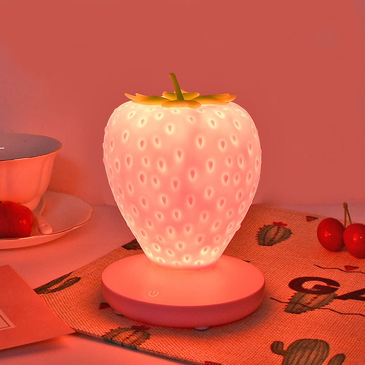 Contemporary Creative ABS &amp; Silicone Strawberry LED Table Lamp Night Light For Bedroom