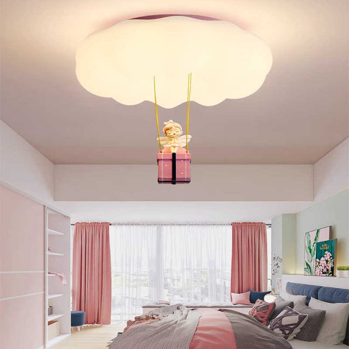 Luz de techo empotrada LED con forma de nube de resina acrílica de hierro creativo contemporáneo para el dormitorio de niñas 