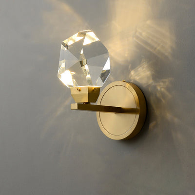 Modern Luxury Brass Irregular Crystal LED Wall Sconce Lamp For Bedroom