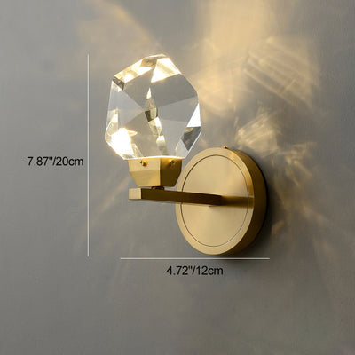 Modern Luxury Brass Irregular Crystal LED Wall Sconce Lamp For Bedroom