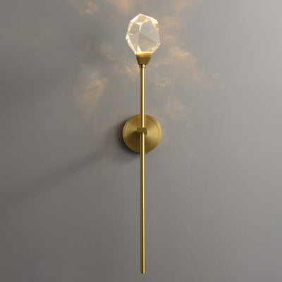 Modern Luxury Brass Rod Irregular Crystal LED Wall Sconce Lamp For Living Room