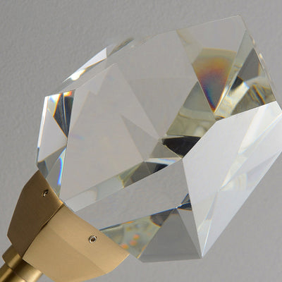 Modern Luxury Brass Rod Irregular Crystal LED Wall Sconce Lamp For Living Room