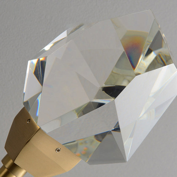 Modern Luxury Brass Rod Irregular Crystal LED Wall Sconce Lamp For Living Room