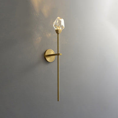 Modern Luxury Brass Rod Irregular Crystal LED Wall Sconce Lamp For Living Room