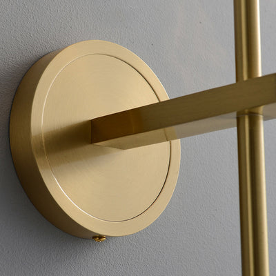 Modern Luxury Brass Rod Irregular Crystal LED Wall Sconce Lamp For Living Room