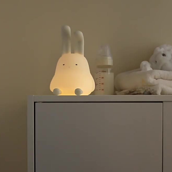 Zeitgenössische kreative ABS-Silikon-Hasen-LED-Nachtlicht-Tischlampe für das Schlafzimmer 
