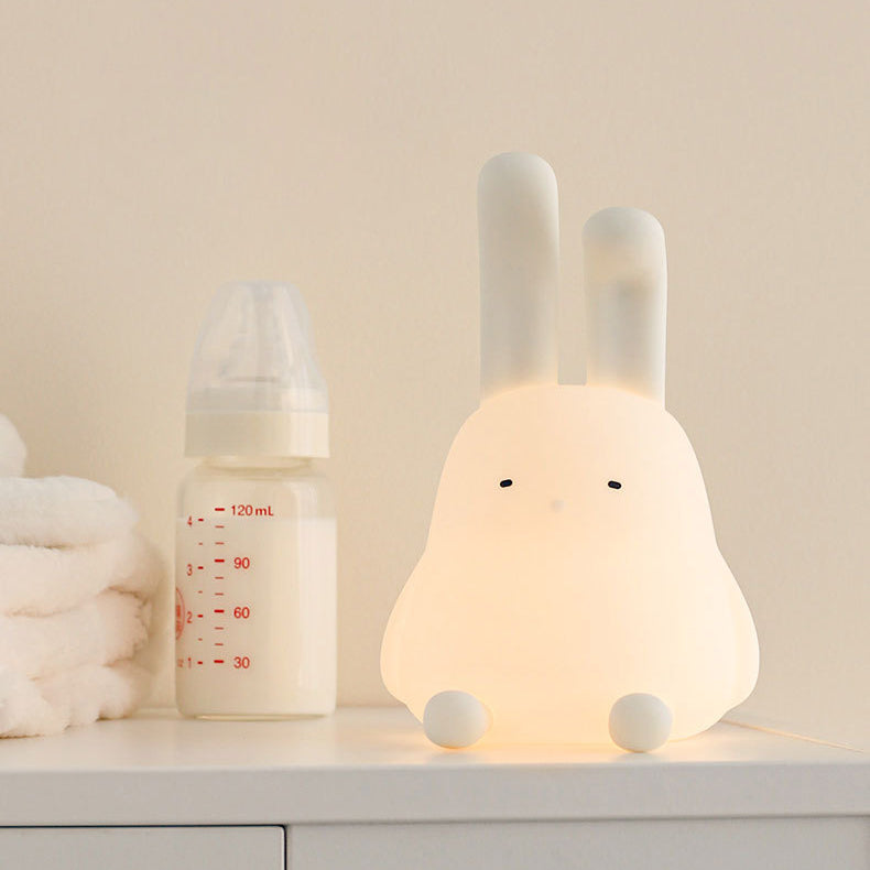 Zeitgenössische kreative ABS-Silikon-Hasen-LED-Nachtlicht-Tischlampe für das Schlafzimmer 