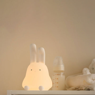 Zeitgenössische kreative ABS-Silikon-Hasen-LED-Nachtlicht-Tischlampe für das Schlafzimmer 
