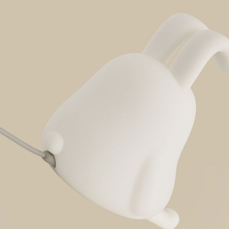 Zeitgenössische kreative ABS-Silikon-Hasen-LED-Nachtlicht-Tischlampe für das Schlafzimmer 