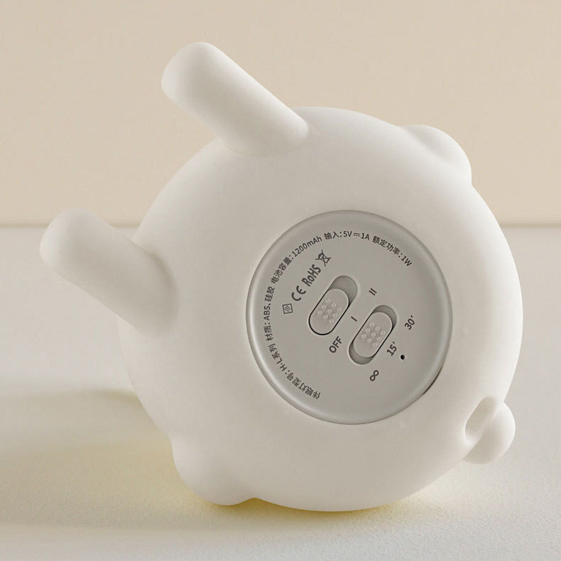 Zeitgenössische kreative ABS-Silikon-Hasen-LED-Nachtlicht-Tischlampe für das Schlafzimmer 