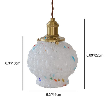 Moderne Mid-Century Metall Glas Blasen 1-Licht Pendelleuchte für Wohnzimmer 