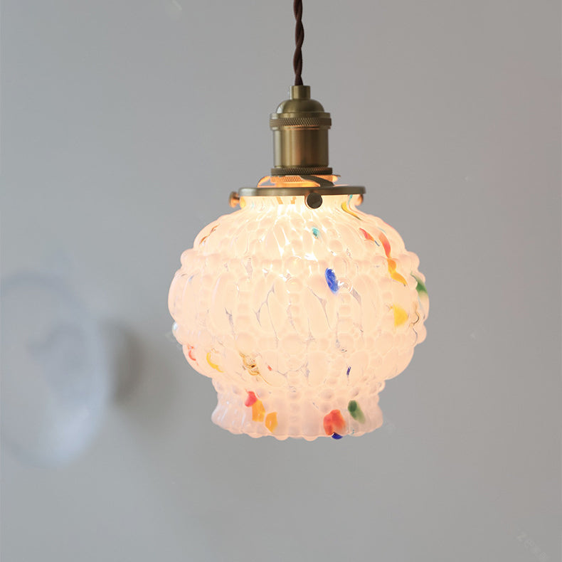 Moderne Mid-Century Metall Glas Blasen 1-Licht Pendelleuchte für Wohnzimmer 