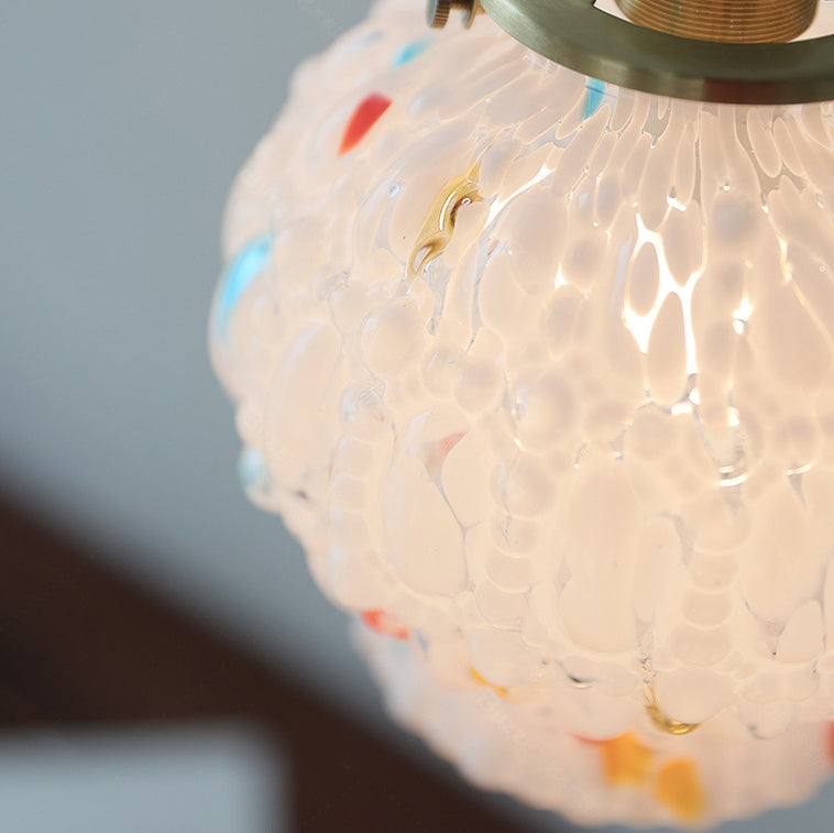 Moderne Mid-Century Metall Glas Blasen 1-Licht Pendelleuchte für Wohnzimmer 