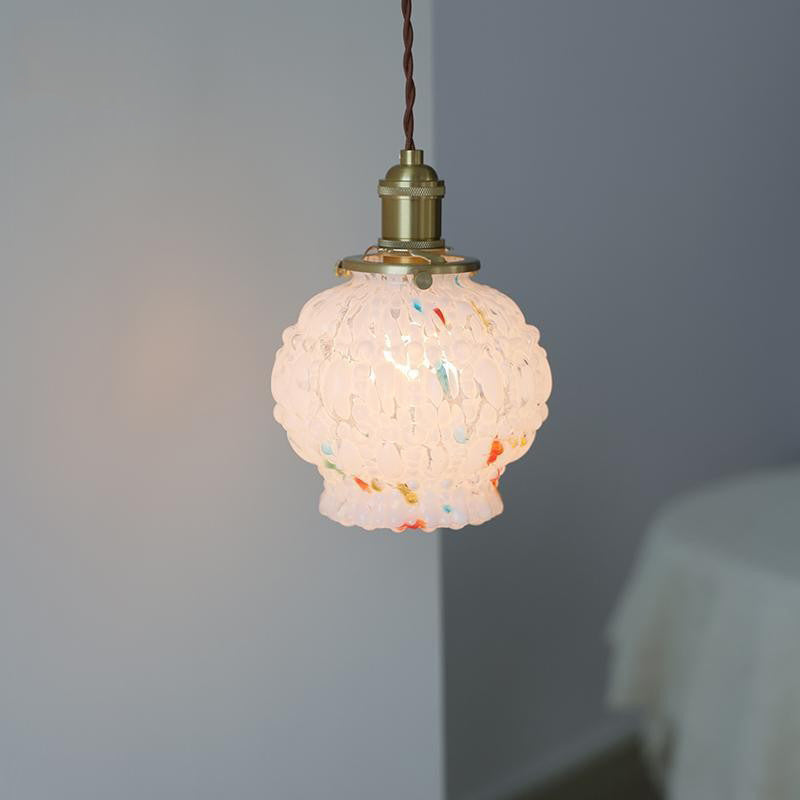 Moderne Mid-Century Metall Glas Blasen 1-Licht Pendelleuchte für Wohnzimmer 