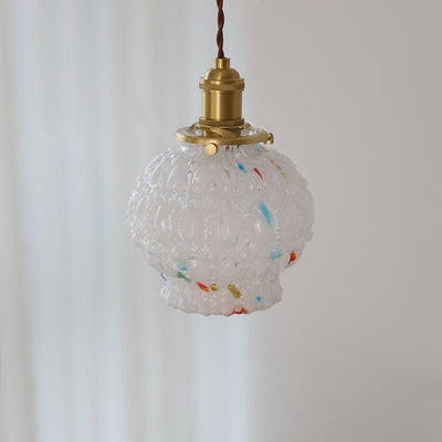 Moderne Mid-Century Metall Glas Blasen 1-Licht Pendelleuchte für Wohnzimmer 