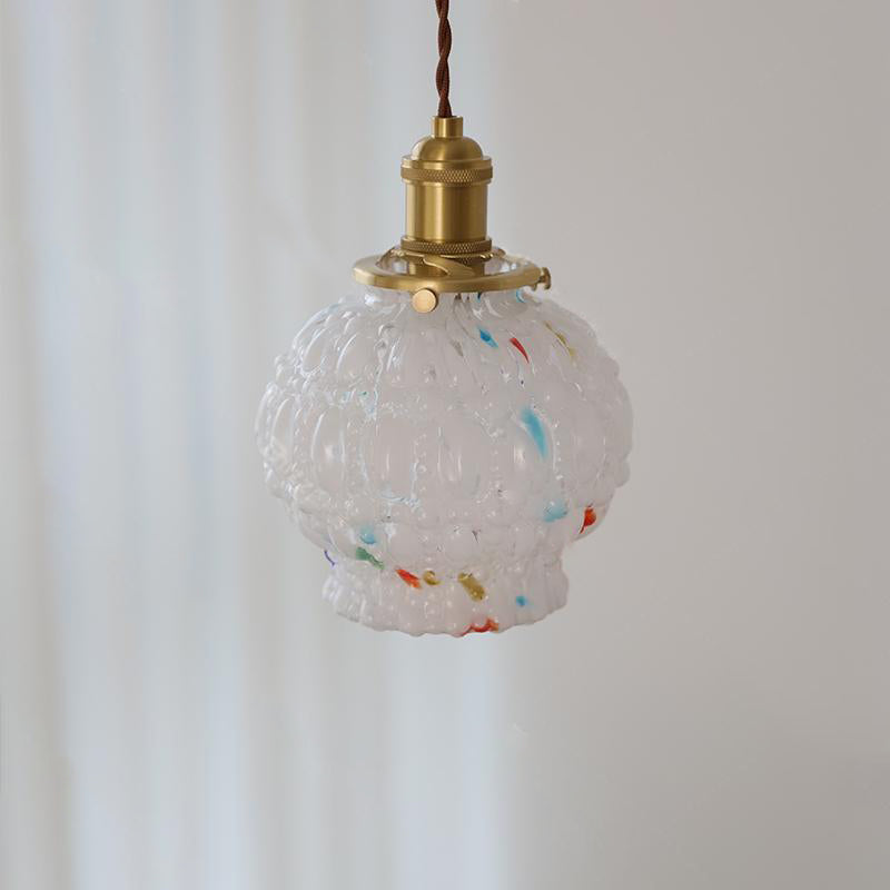 Moderne Mid-Century Metall Glas Blasen 1-Licht Pendelleuchte für Wohnzimmer 