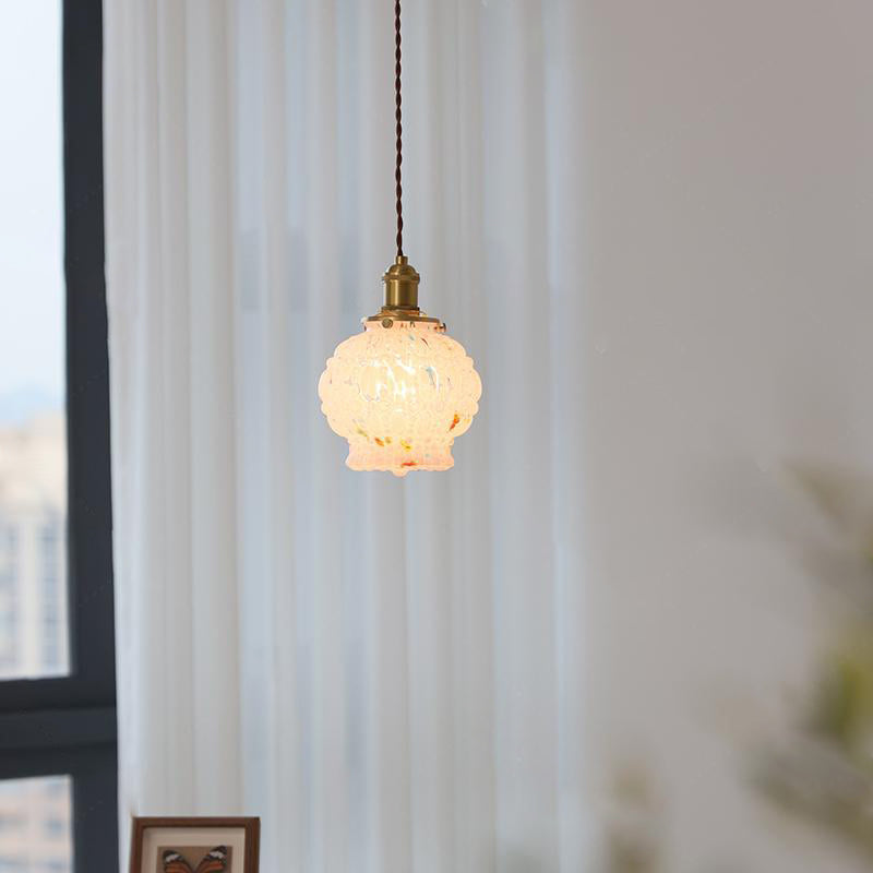 Moderne Mid-Century Metall Glas Blasen 1-Licht Pendelleuchte für Wohnzimmer 