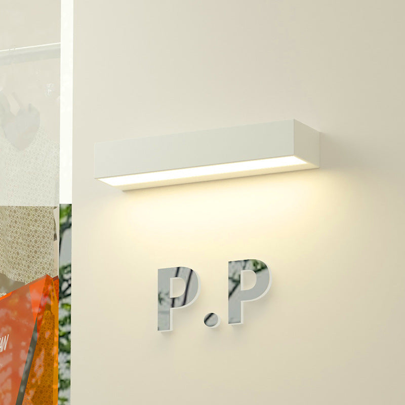 Applique murale LED rectangulaire moderne minimaliste en aluminium et verre pour patio extérieur 