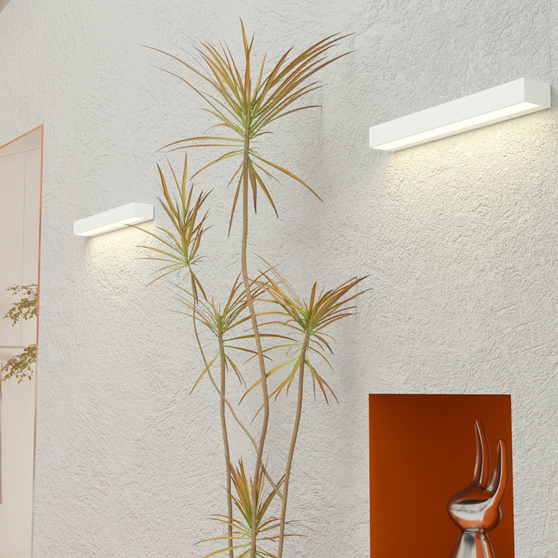 Applique murale LED rectangulaire moderne minimaliste en aluminium et verre pour patio extérieur 