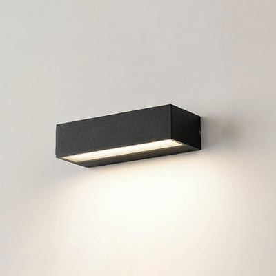 Applique murale LED rectangulaire moderne minimaliste en aluminium et verre pour patio extérieur 