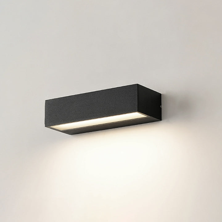 Applique murale LED rectangulaire moderne minimaliste en aluminium et verre pour patio extérieur 