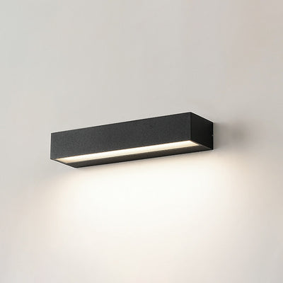 Applique murale LED rectangulaire moderne minimaliste en aluminium et verre pour patio extérieur 