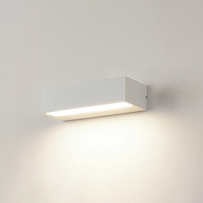 Applique murale LED rectangulaire moderne minimaliste en aluminium et verre pour patio extérieur 