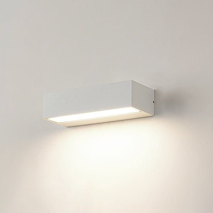 Applique murale LED rectangulaire moderne minimaliste en aluminium et verre pour patio extérieur 