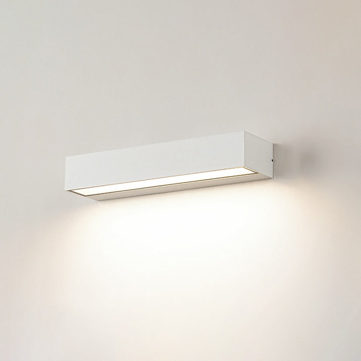 Applique murale LED rectangulaire moderne minimaliste en aluminium et verre pour patio extérieur 