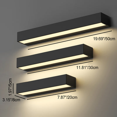 Applique murale LED rectangulaire moderne minimaliste en aluminium et verre pour patio extérieur 