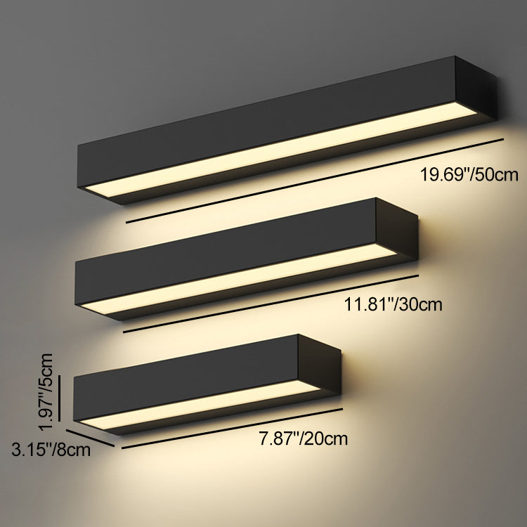 Applique murale LED rectangulaire moderne minimaliste en aluminium et verre pour patio extérieur 