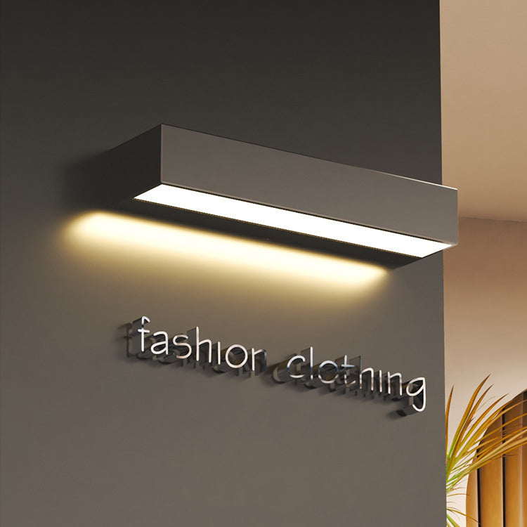 Applique murale LED rectangulaire moderne minimaliste en aluminium et verre pour patio extérieur 