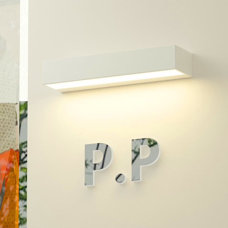 Applique murale LED rectangulaire moderne minimaliste en aluminium et verre pour patio extérieur 