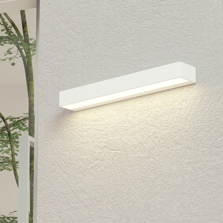 Applique murale LED rectangulaire moderne minimaliste en aluminium et verre pour patio extérieur 