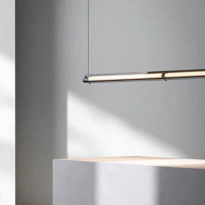 Lustre contemporain en aluminium et verre triangulaire LED pour îlot de cuisine pour salle à manger 