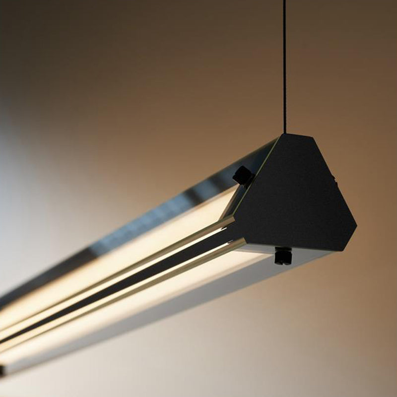 Lustre contemporain en aluminium et verre triangulaire LED pour îlot de cuisine pour salle à manger 