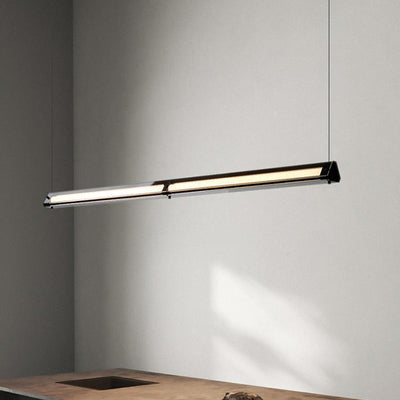 Lustre contemporain en aluminium et verre triangulaire LED pour îlot de cuisine pour salle à manger 
