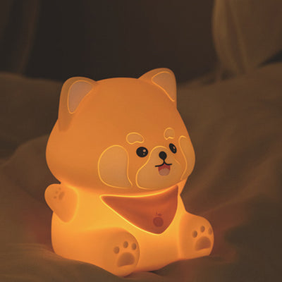 Lampe de table contemporaine en silicone créatif et ABS avec lumière LED en forme de panda pour chambre 