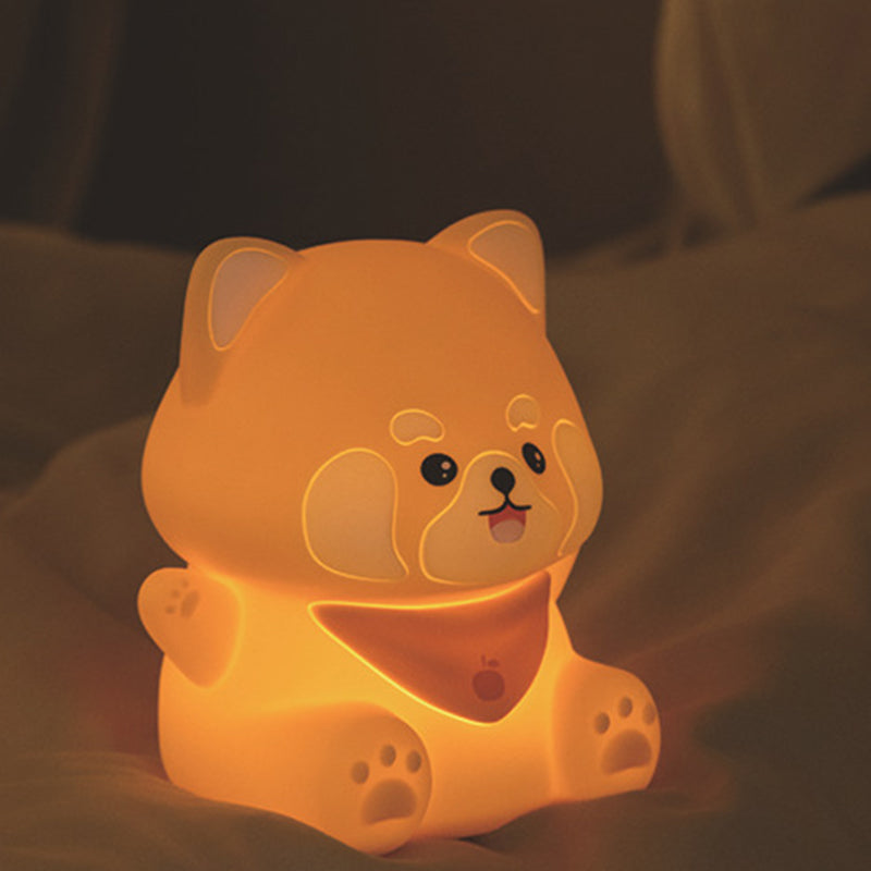 Lampe de table contemporaine en silicone créatif et ABS avec lumière LED en forme de panda pour chambre 