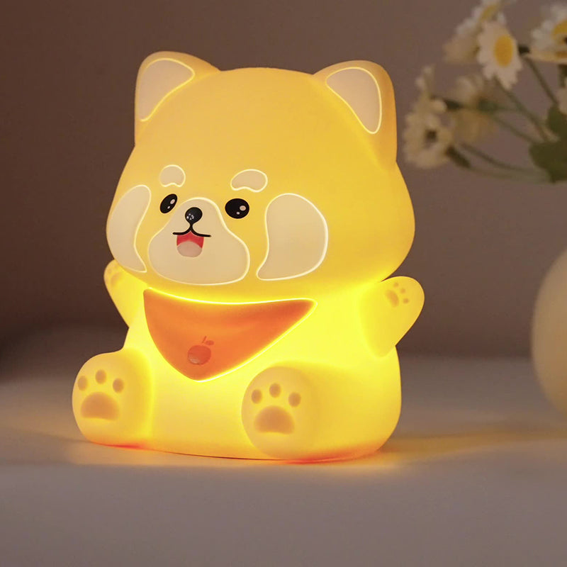 Lampe de table contemporaine en silicone créatif et ABS avec lumière LED en forme de panda pour chambre 